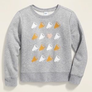 Girls cheerleading crew neck sweatshirt